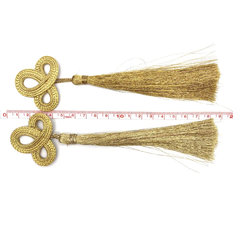 1pcs Polyester Gold Long Tassel Trim DIY Craft Trim Ornaments Clothes Accessories