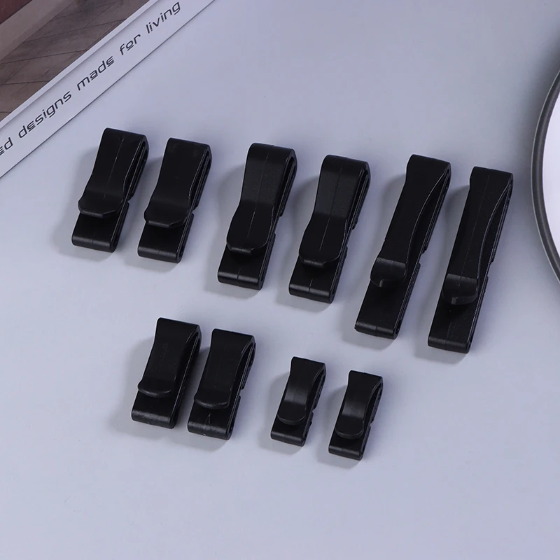 [LA]10Pcs/Pack Quick Slip Keeper Buckle End Clip Slider Black For Camping Hiking Backpack Adjusting Strap Webbing 20-51mm