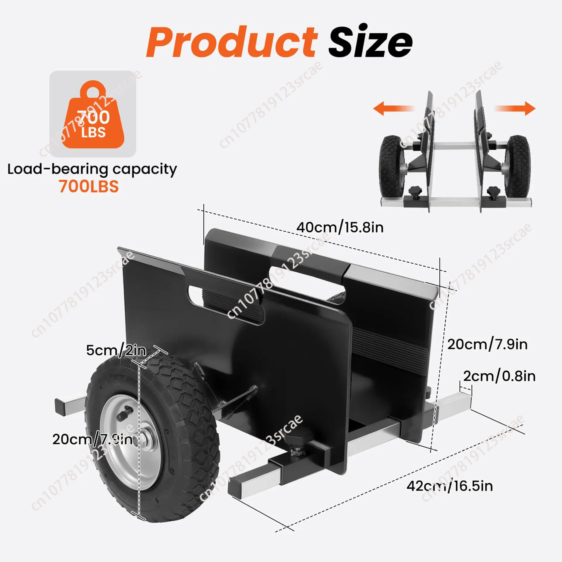 Marble slab cart Silent mobile cart Wooden door truck Two-wheel plywood cart Glass turnover truck