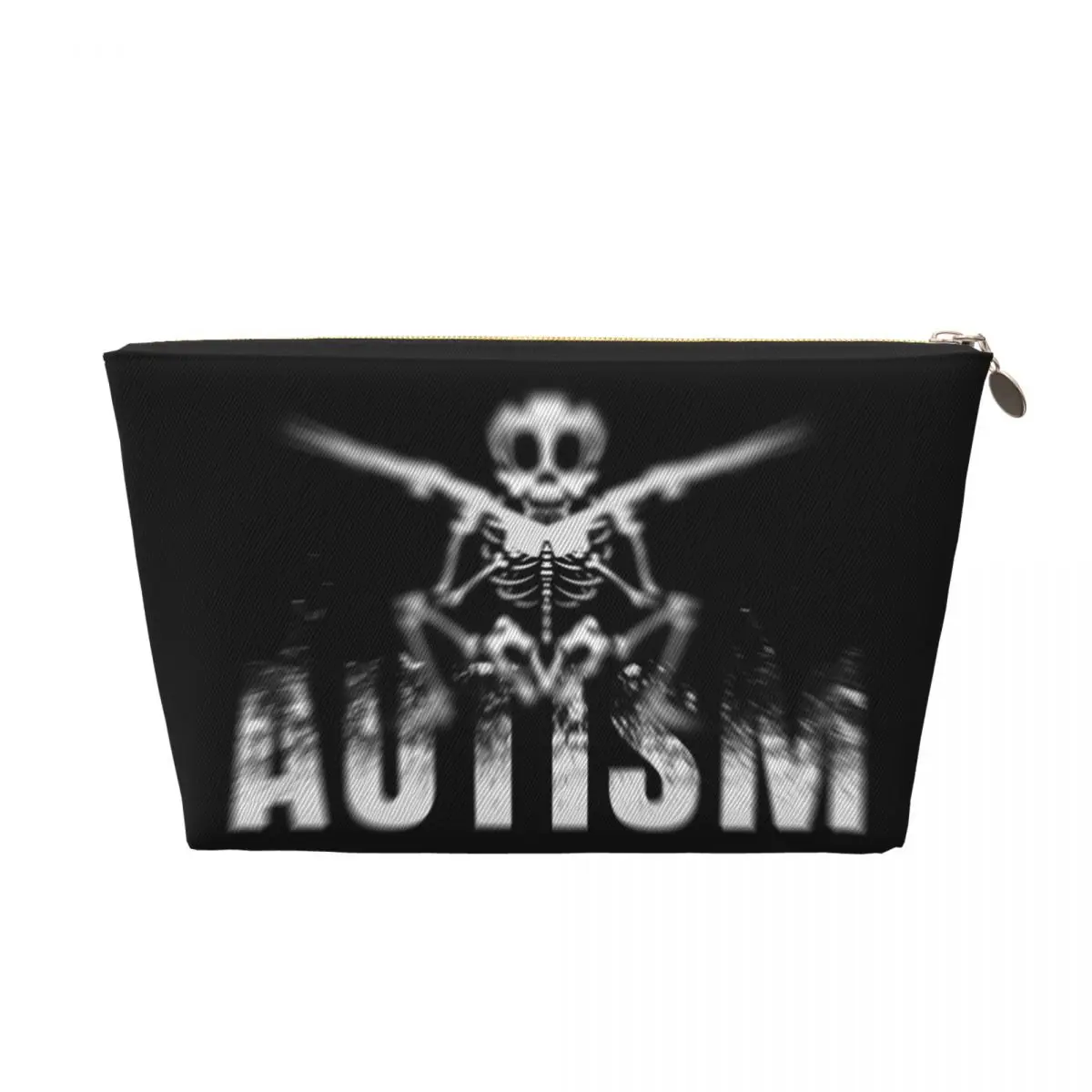 Custom Aspergers Asd Autism Skeleton Meme Toiletry Bag for Women Makeup Cosmetic Organizer Ladies Beauty Storage Dopp Kit Box