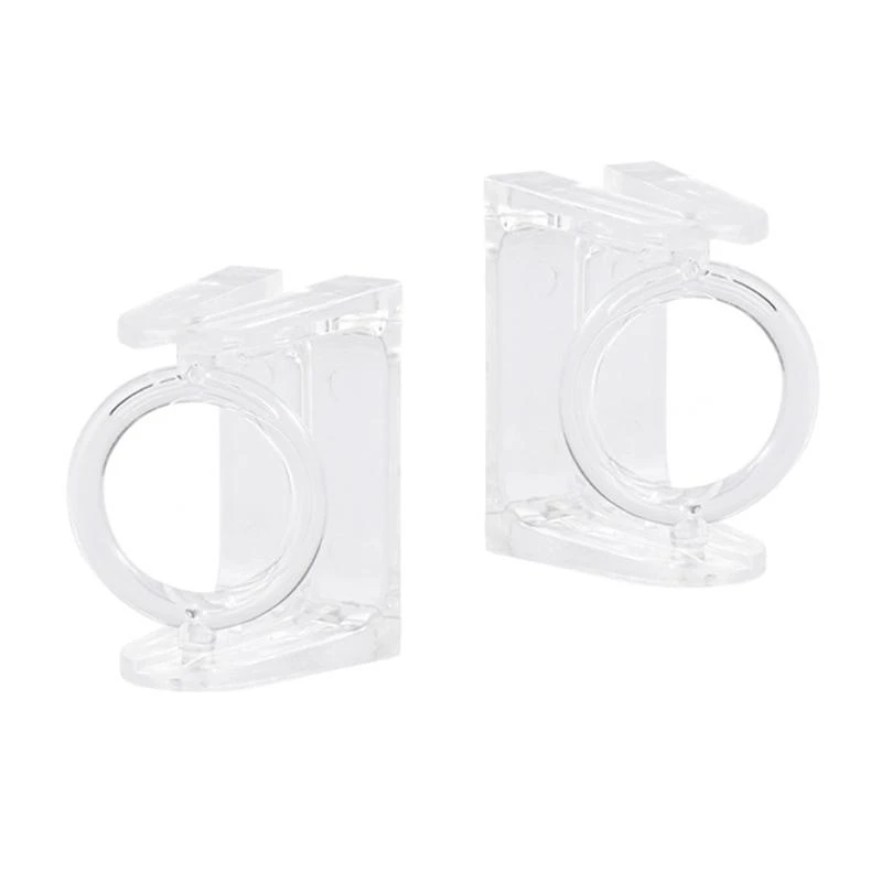 

2 Pack 360 Rotatable Adhesive Curtain Rod Holders Brackets for Home Decoration