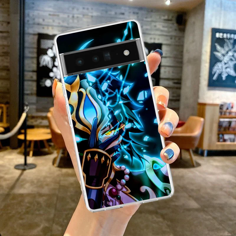 Genshin Impact Anime Phone Case Cover for Google Pixel 8 7 6 5 4 4XL Shockproof Soft 7A 6A 5A 4A 3A 3AXLPro 5G Transparent Shell