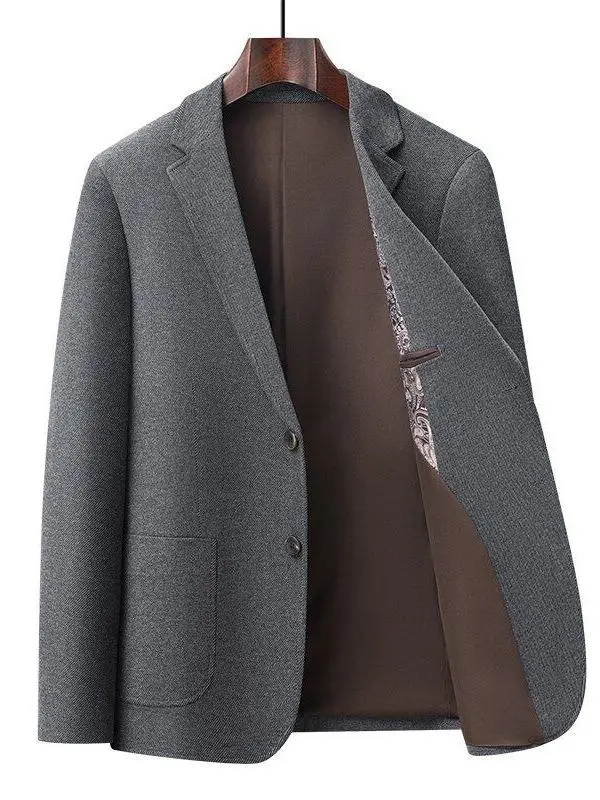 

High-End Embroidered Men's Suit Casual Woolen Autumn Winter Busin Dad Quali Single West Trendy Faion Urban Sle