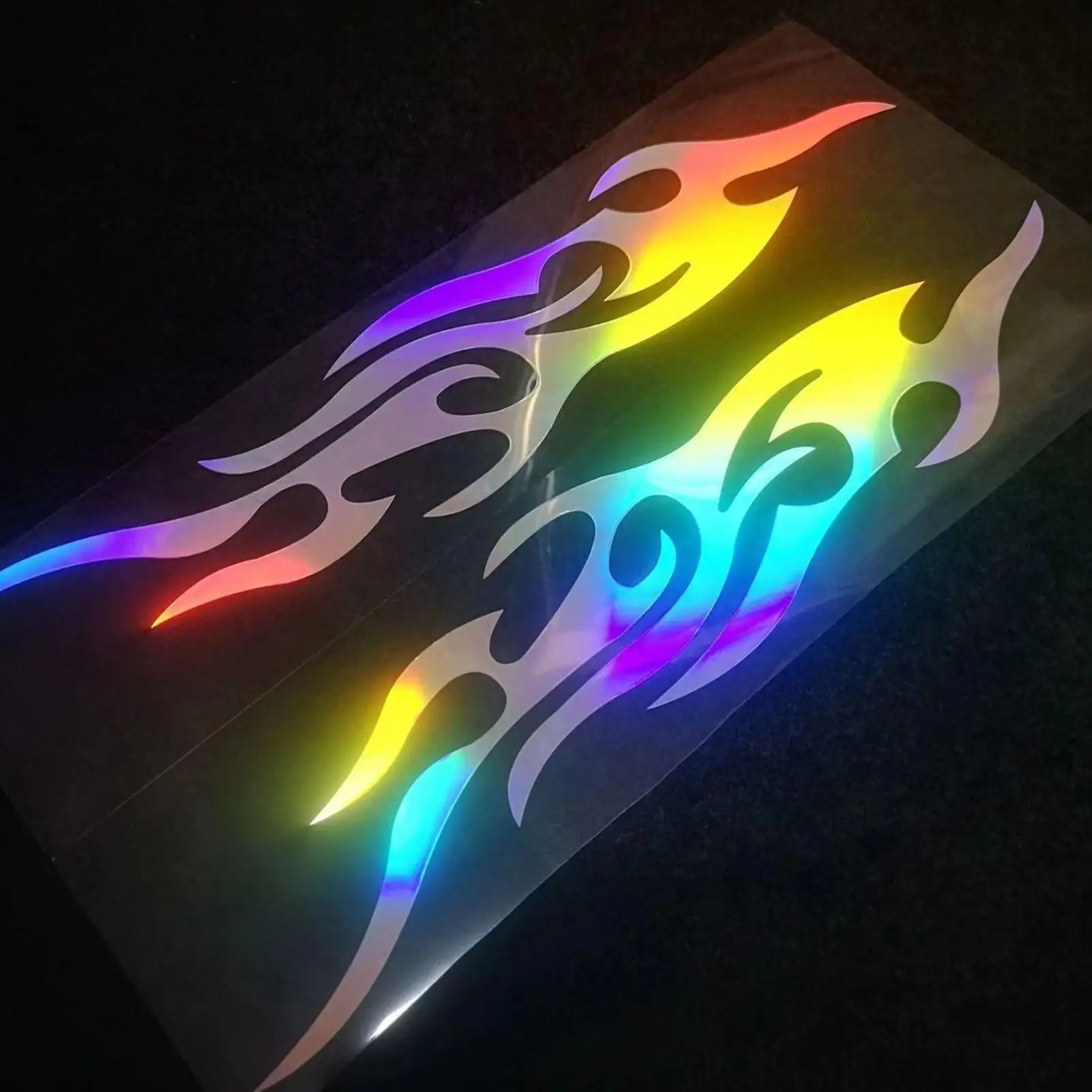 

Motorcycle Stickers Flame Stickers 2 Pieces Weatherproof Emblem Cool Designs for Bumper Truck Golf Cart Mailbox Window Suitcase