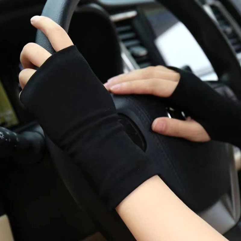 Autumn Winter Warm Half-finger Gloves Sports Cycling Mittens Women\'s Hip-Hop Solid Soft Work Driving Gloves