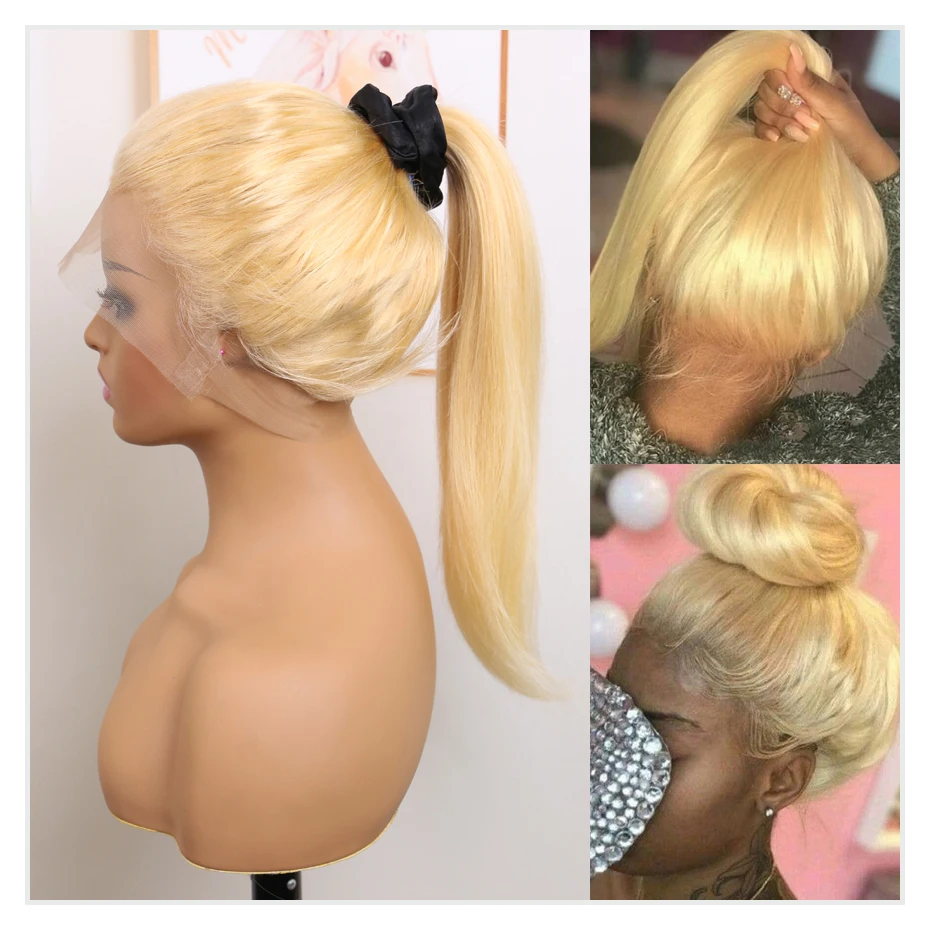 

250% 300% High Density 613 HD Lace Frontal Wig 13X6 13x4 Lace Front Wigs Human Hair Straight Human Hair Wigs Honey Blonde Lace Front Human Hair Wigs For Women Pre Plucked With Baby Hair 30 40 Inches Remy Brazilian Wigs Human Hair Glueless Transparent Lace