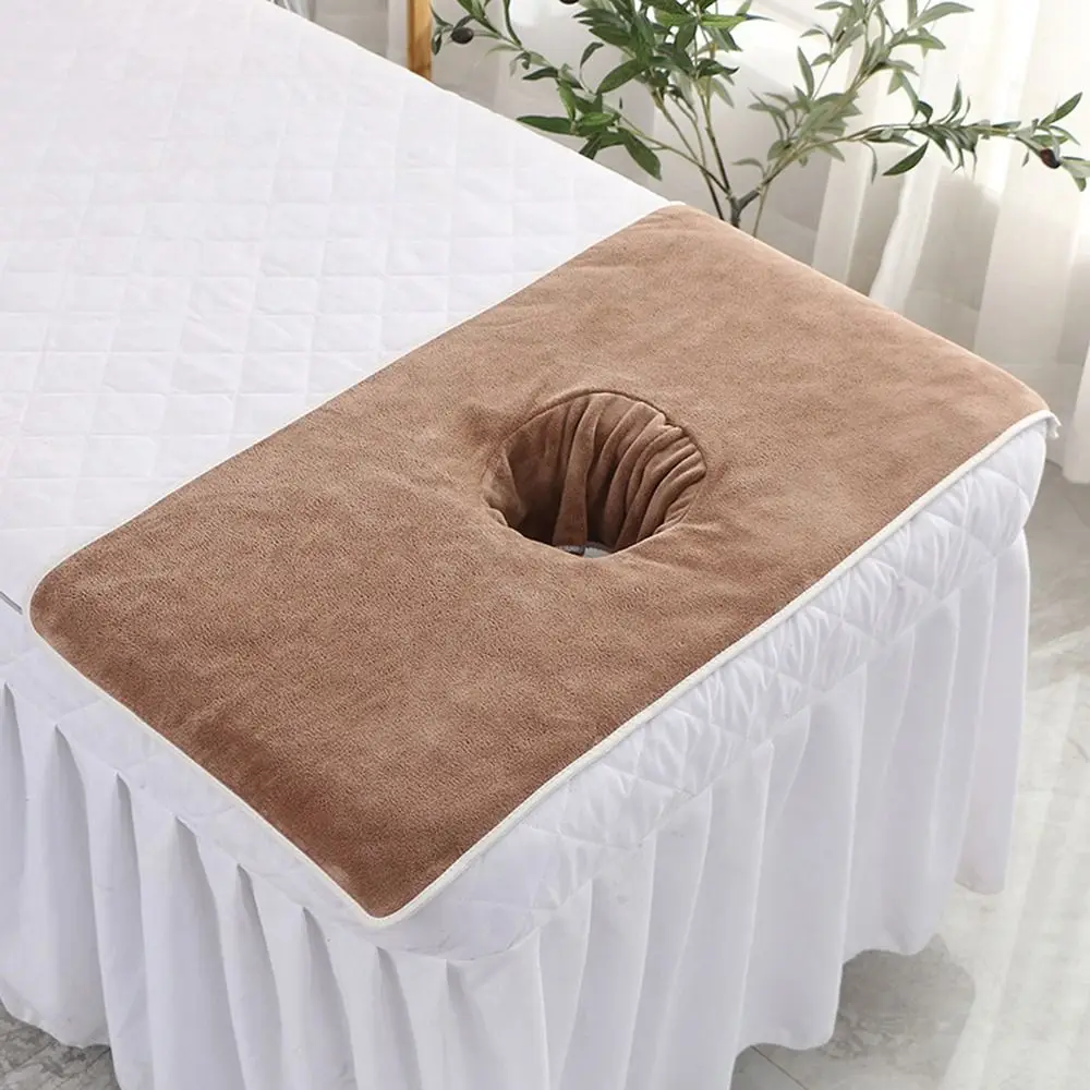 New Soft Cotton Massage Facial Towel 40x80cm Thickened Spa Salon Towel Breathable with Hole Headrest Pads for Salon SPA