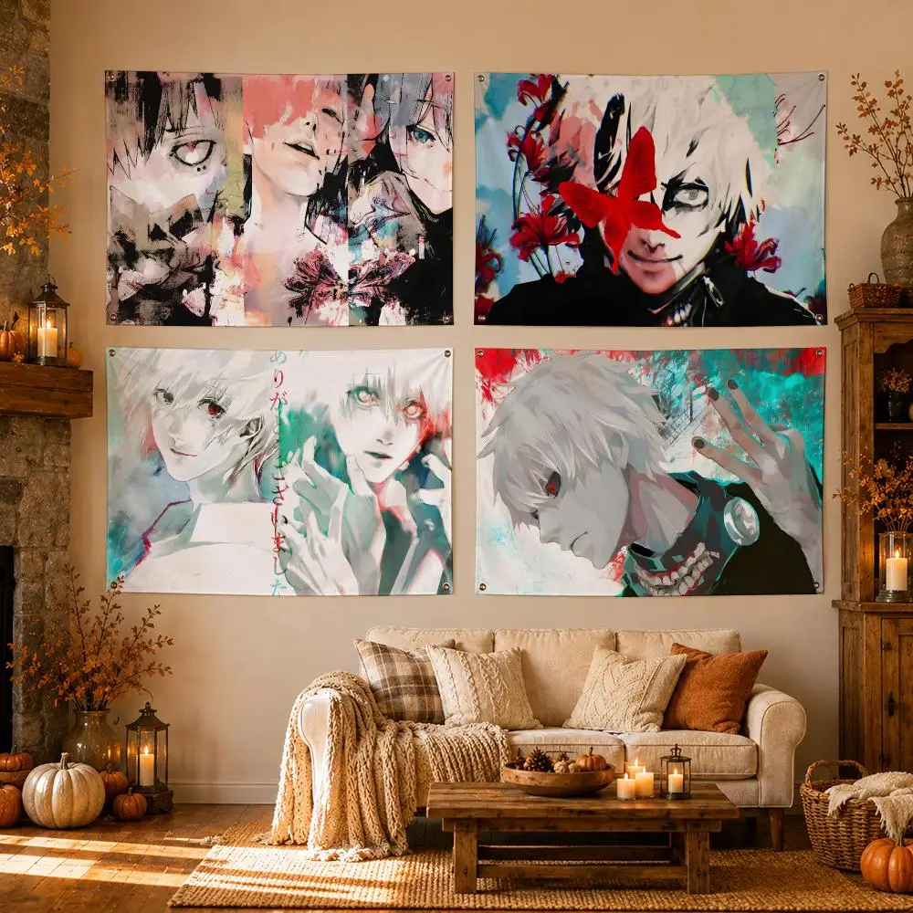 Anime Tokyo Ghoul Flags Flags for Room, Bedroom, Home, Outdoor, Wall Hanging, Concert Print, Art Banner
