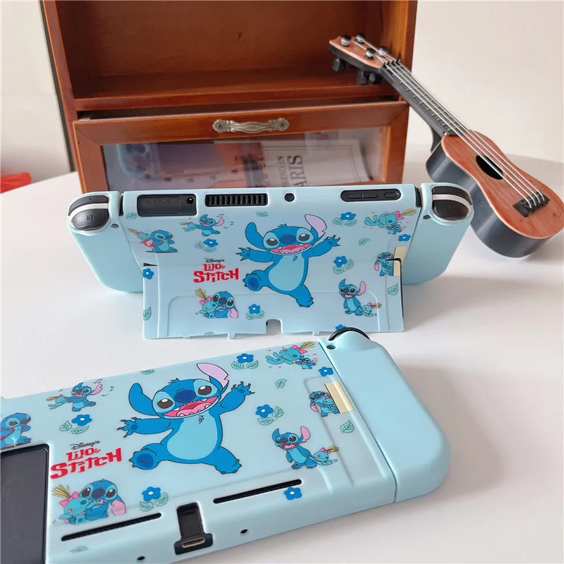 Custodia rigida Disney Stitch Custodia protettiva per stazione dock di ricarica per Nintendo Switch Oled NS Console Protezione in cristallo