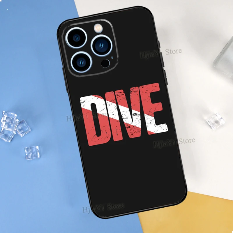 Dive Scuba Diver Shark Diving For iPhone 14 13 Pro Max 12 mini 11 Pro Max 6 7 8 Plus XS XR XS Max SE 2020 Cover