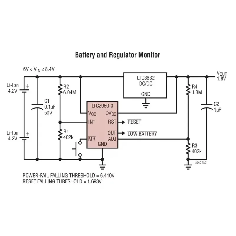 LTC2960CTS8-4 LTC2960ITS8-4 LTC2960HTS8-4 LTC2960 - 36V Nano-Current Two-Input Voltage Monitor