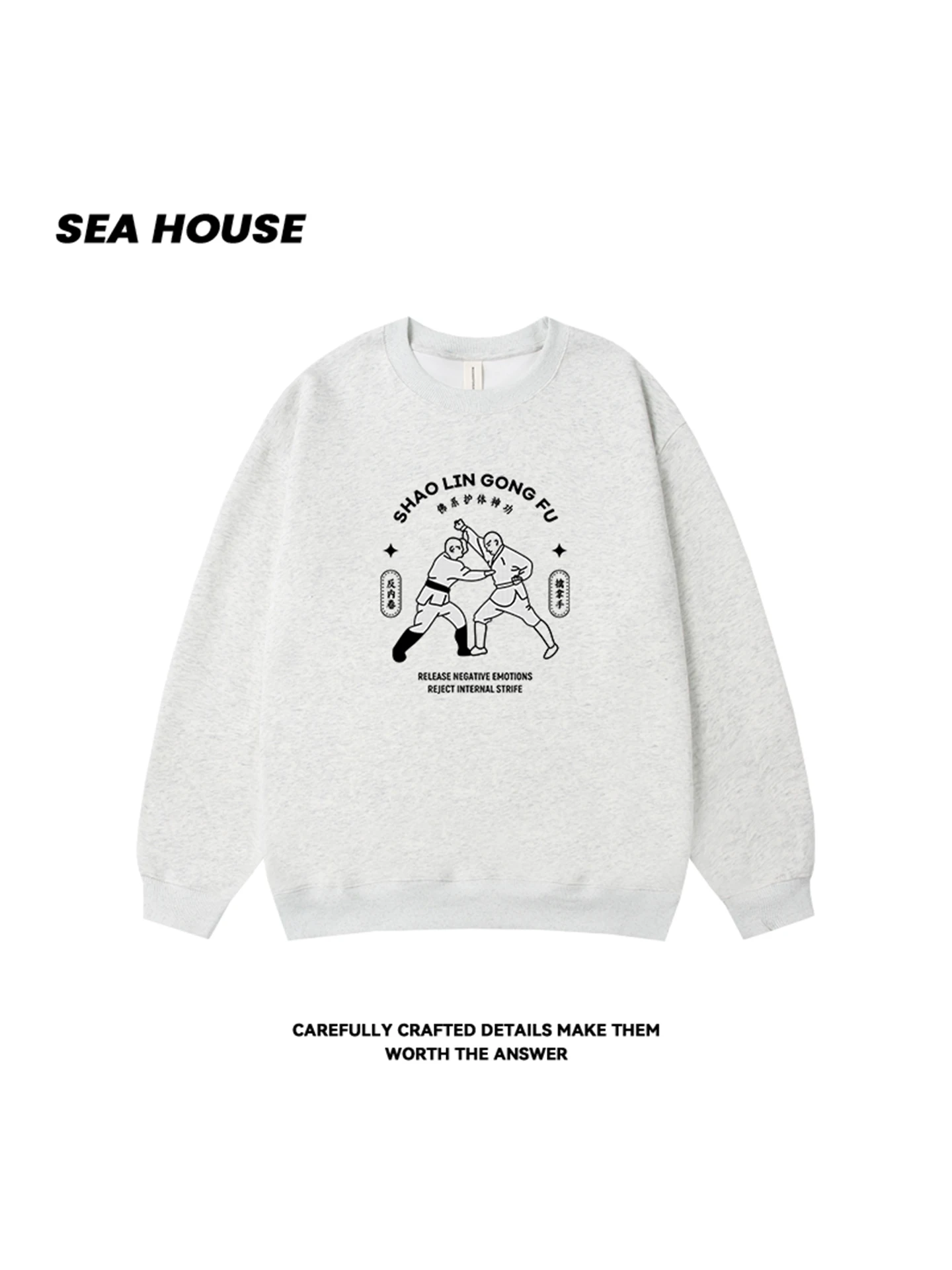 

Свободный повседневный свитшот с длинными рукавами и круглым вырезом, удобный, дышащий, в уличном стиле, для мужчин и женщин