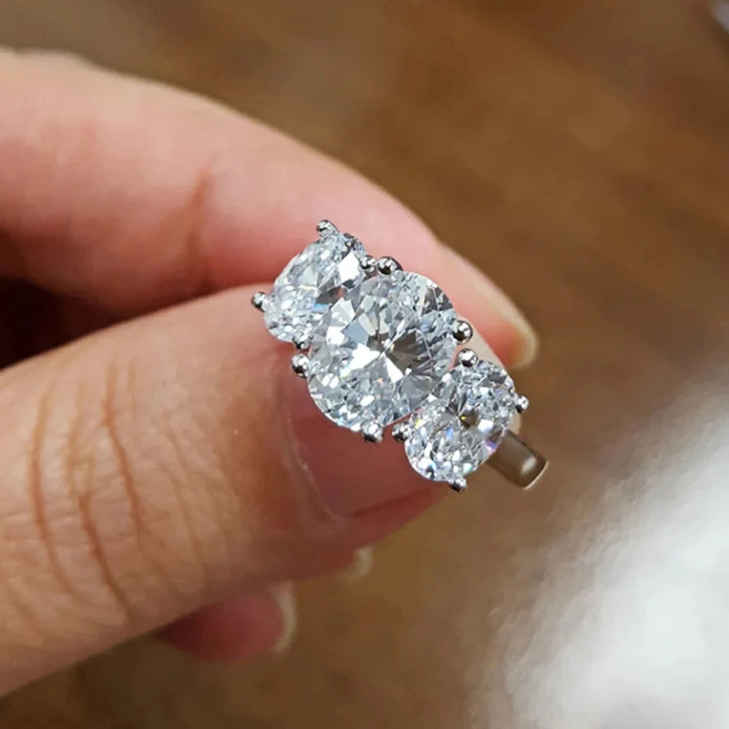 CAOSHI Trendy Proposal Rings Bridal Wedding Accessories with Brilliant Crystal Simple and Graceful Jewelry for Engagement Party