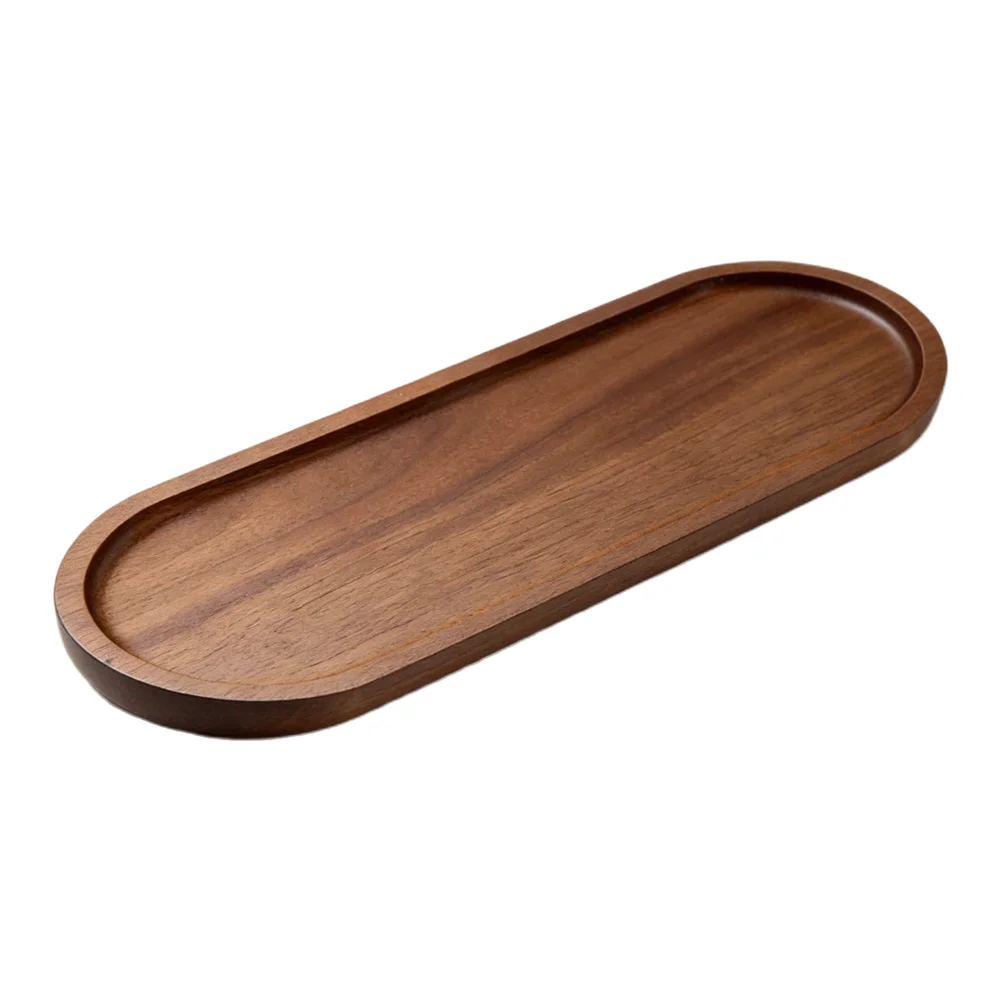 Daily Use Elegant Presentation Acacia Wood Tray Fruit Dessert Tray Unique Grain Patterns Versatile Usage Options