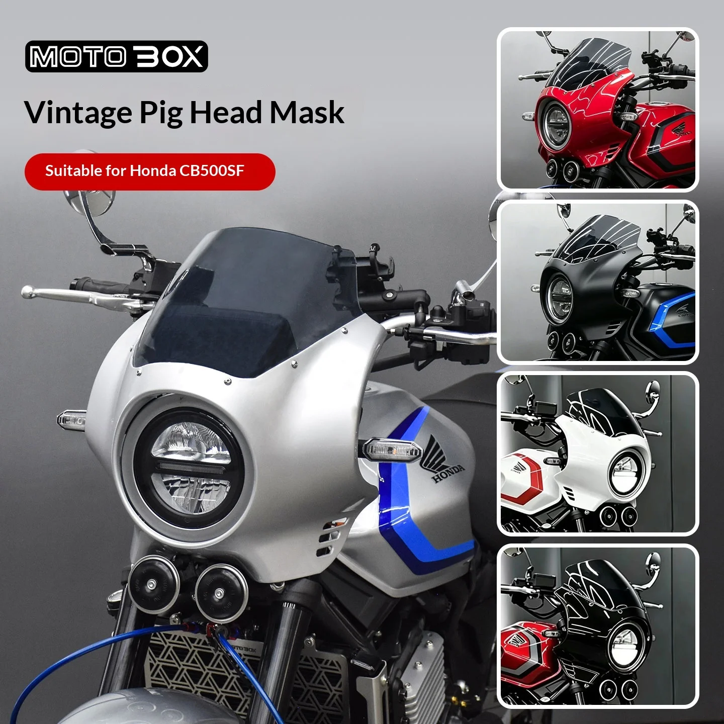 【Premium】For Honda CB500SF Super Four retro-style pig-head-shaped front fairing and air ducting kit
