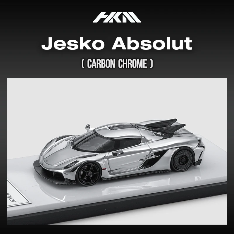 HKM In Stock 1:64 Jesko Absolut Chrome Silver Diecast Diorama Super Car Model Collection Miniature Toys