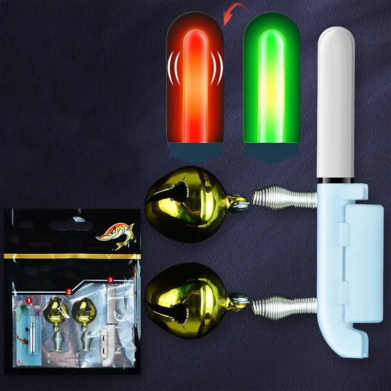 الصيد رود ضوء كليب مصباح الصيد عصا قضيب جرس USB تهمة مضيئة معالجة ليلة مشرق مصباح الأسماك جرس مؤشر إنذار الدائري
