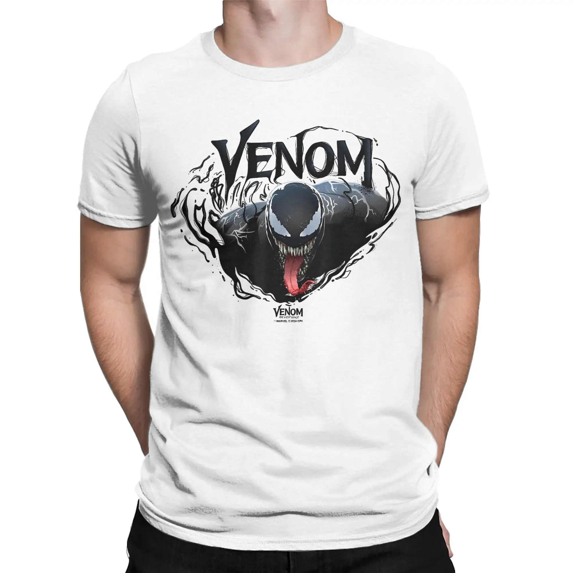 غطاء الرجل العنكبوت المعتمد من Marvel VsVenom Comic يتميز بقميصًا قطنيًا برقبة دائرية وأكمام قصيرة لكل من الرجال والنساء