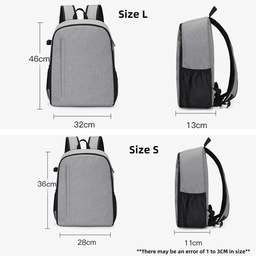 Oxford Fabric Compartment Backpack Dual Shoulder Bag for Canon Nikon Sony Cameras Lens Photography Accessories Tablets Laptop