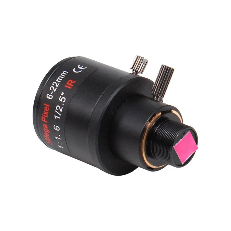 6-22mm 5MP M12 Mount Varifocal Lens F1.6 Manual Zoom Lens High-Definition Network Lens for 5MP Security Cameras B-A23U