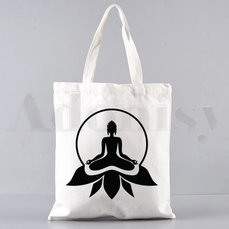 Retro Buddha Namaste Yoga Handtaschen Umhängetaschen Casual Shopping Mädchen Handtasche Frauen elegante Segeltuch tasche