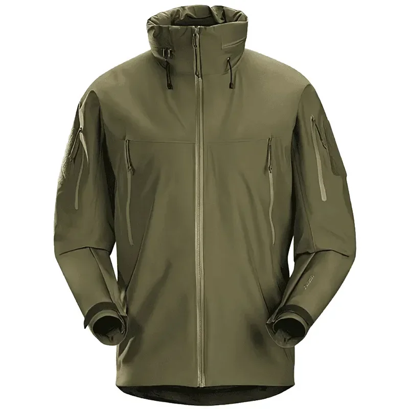 Men's Outdoor Hardshell Jacket Windproof Waterproof Wear-resistant Hooded Climbing Jacket Tactical GEN2