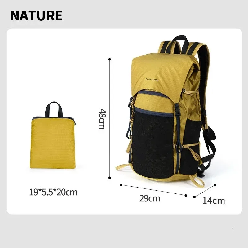 Professional Waterproof Mountaineering Backpack, Lightweight, Foldable, Large Capacity, Flip Top Bag, Travel, Hiking, Outdoor