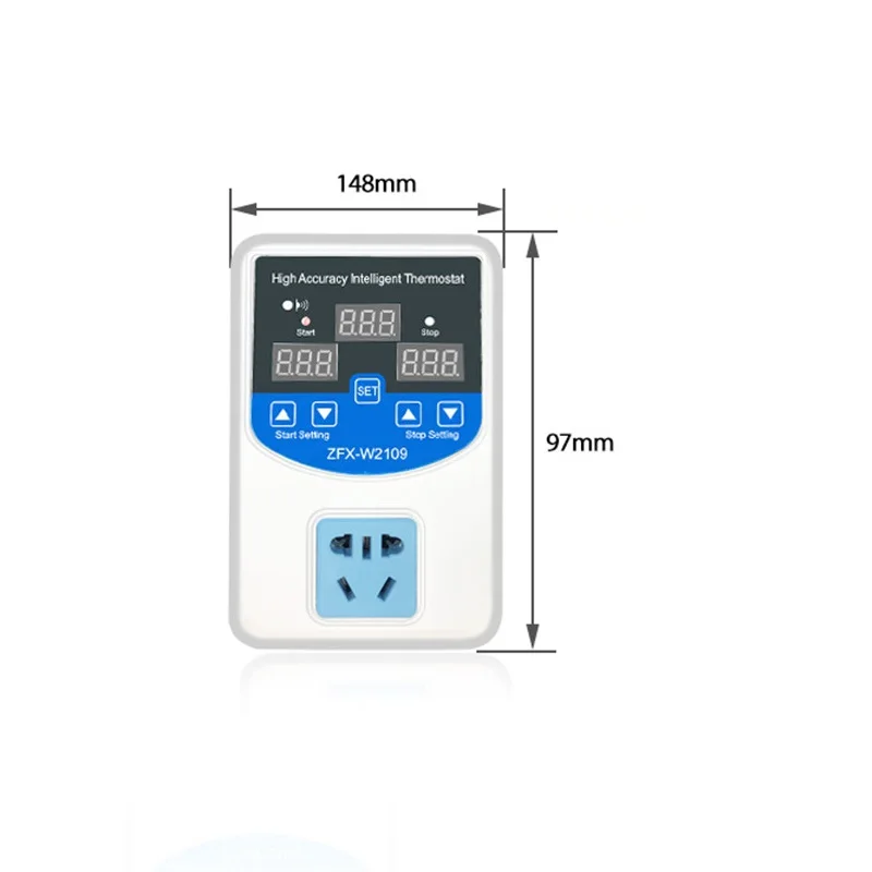 W2109 temperature control socket breeding environment time temperature controller digital display intelligent thermostat