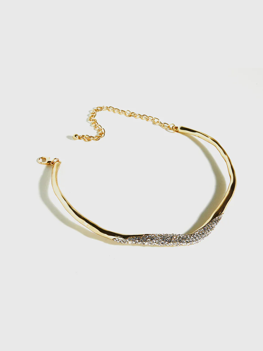 2026 New Irregular Ziron Choker Necklace Vintage Inlaid Rhinestones Chokers Jewelry Casual Choker Party Wedding Jewelry Gifts