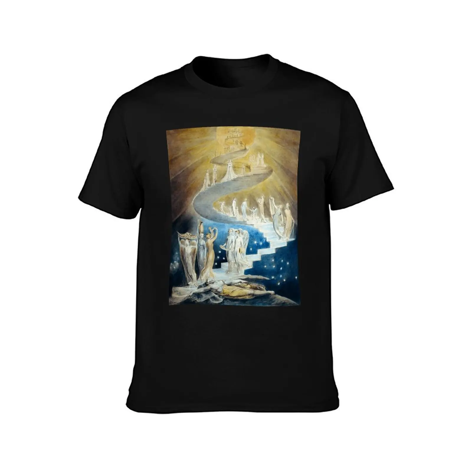 Jacobs Ladder by William Blake T-Shirt cotton t-shirt plain for man package T-Shirt
