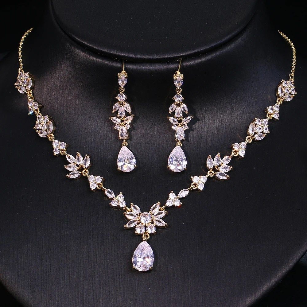 

Emmaya Fashion Statement Wedding Party Classical Waterdrop Shape Delicate Jewelry Set For Women&Girls Fascinating CZ Fancy Gift