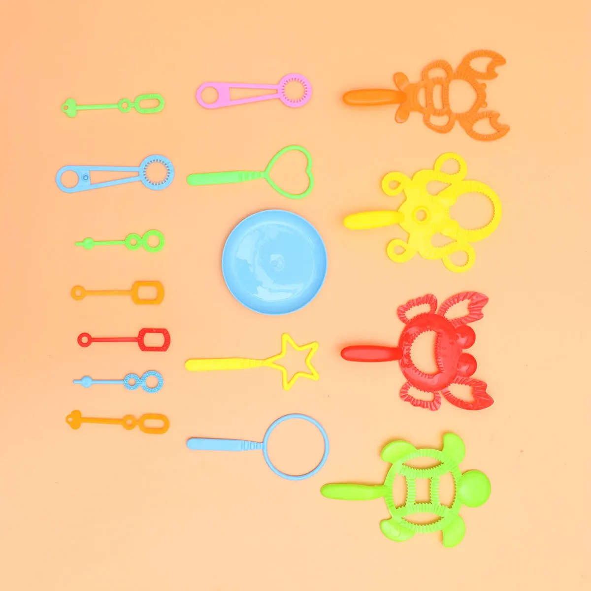 Ensemble de bâtons à bulles de crabe, 16 pièces, bulle multi-tailles pour enfants, Tube à bulles léger avec plateau, fête sur la plage en plein air