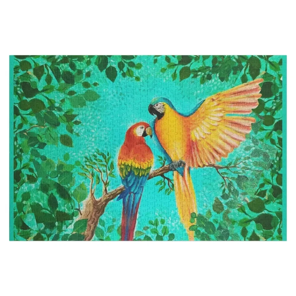 TROPICAL PARADISE MACAW PARROTS Jigsaw Puzzle Toddler Toys Game Children Personalized For Kids Customized Picture Puzzle