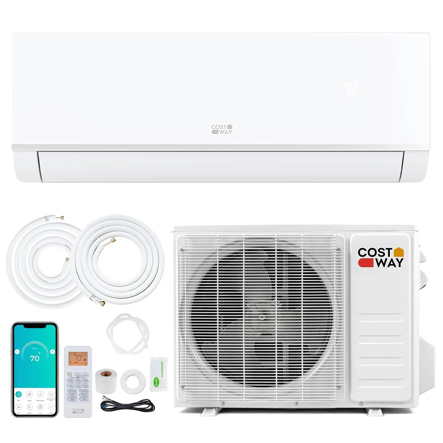24000 BTU Mini Split Air Conditioner & Heater, 20 SEER2 208/230V Wifi EnabledEnergy Efficient Inverter Split AC Unit Up, Custom