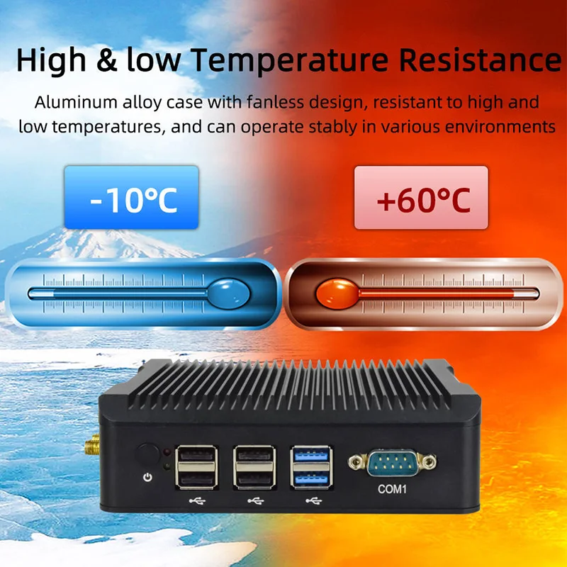 TexHoo Mini PC, Intel Celeron N2940, 4GB/8GB DDR3, 256GB SSD, Win 10 Portable PC, WiFi, BT, 2COM+2LAN ITX Service/Industria Host