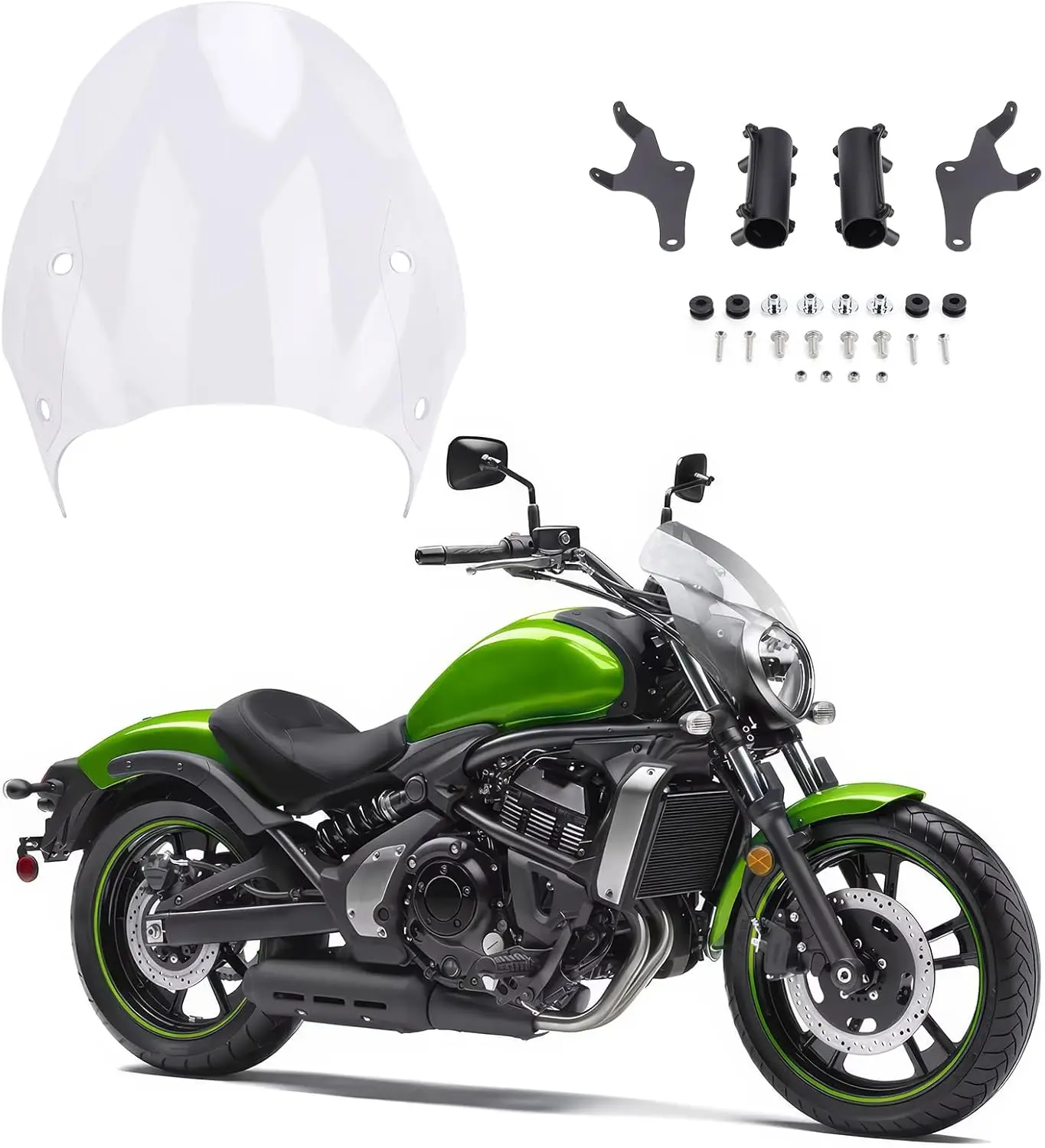 

Windshield Windscreen Motorcycle Fairing Compatible for Kawasaki Vulcan S 650 VN650 Cafe SE 650 2015-2024 (Clear)