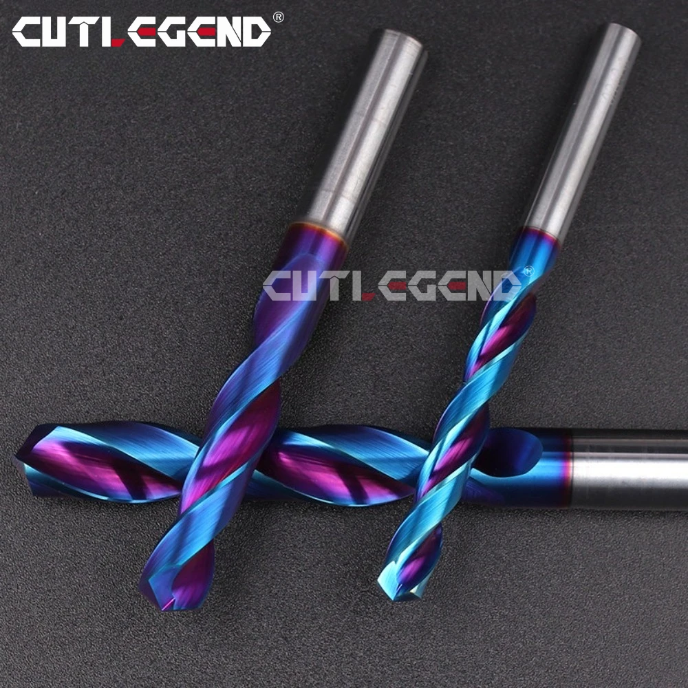 CUTLEGEND HRC70 Vollhartmetall-Bohrer Nano-Blau-Beschichtet Gerader Schaft Hartmetall-Spiralbohrer 1,0-17mm für gehärteten Stahl – Detail 4