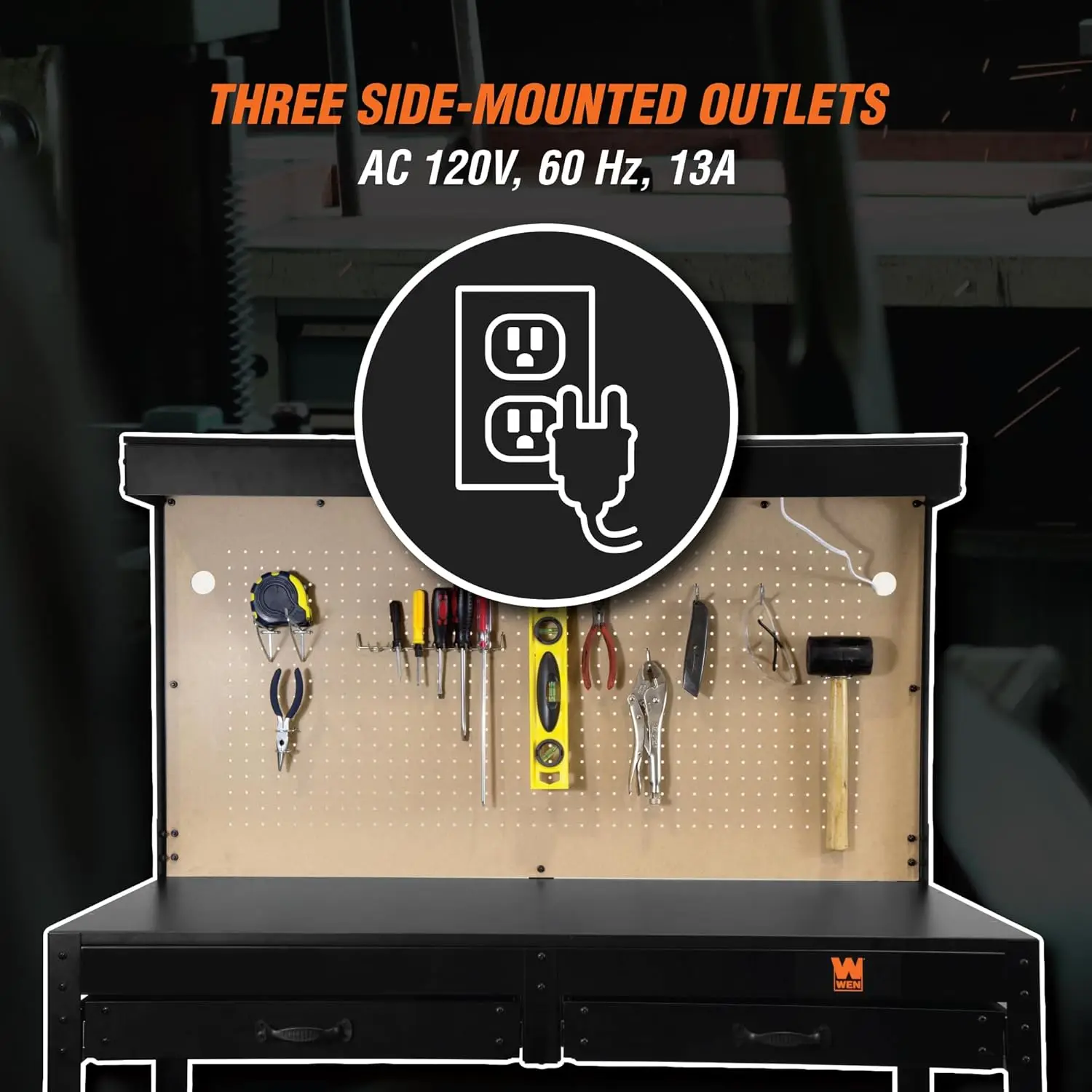 Imagem -03 - Bancada com Power Outlets e Luz Preto Wb4723t 48