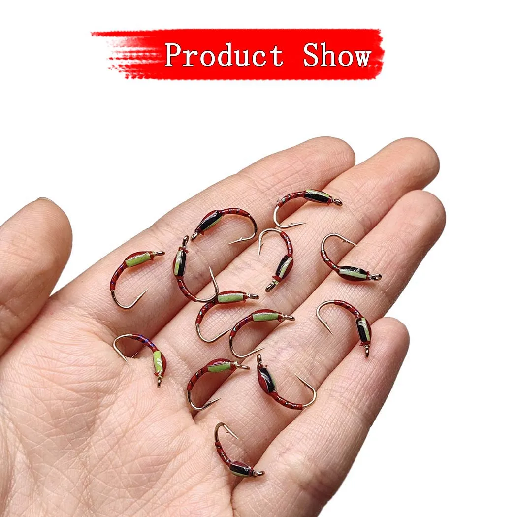 Ninfa Caddis para pesca con mosca – tamaño medio trucha - imagen 2