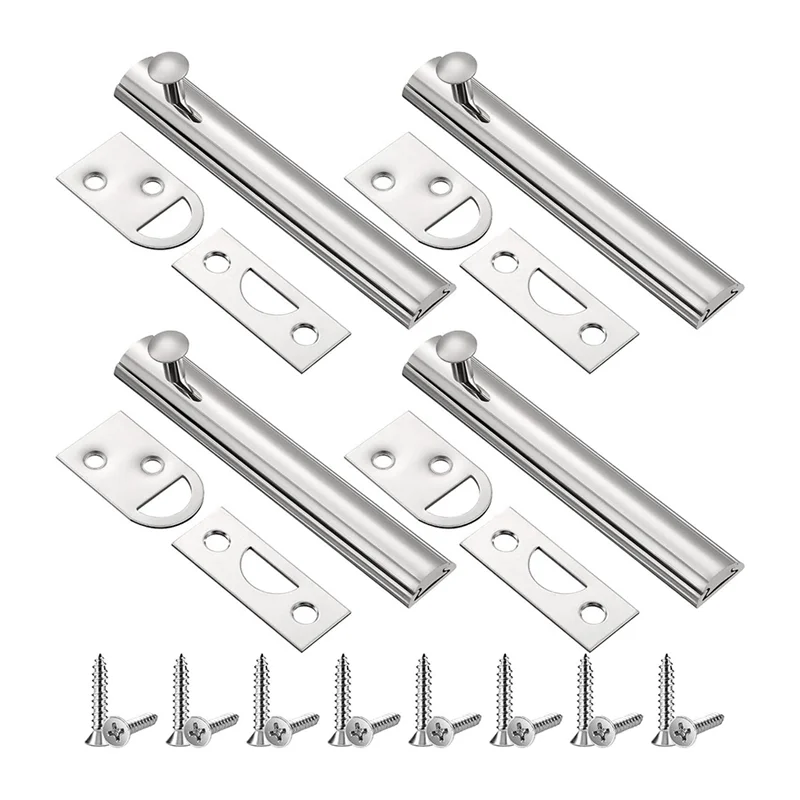 A45U 4 Set Slide Bolt Latch Lock Bolt Door Slide Bolt Door Latches For Top Of Door Slide Latch Lock
