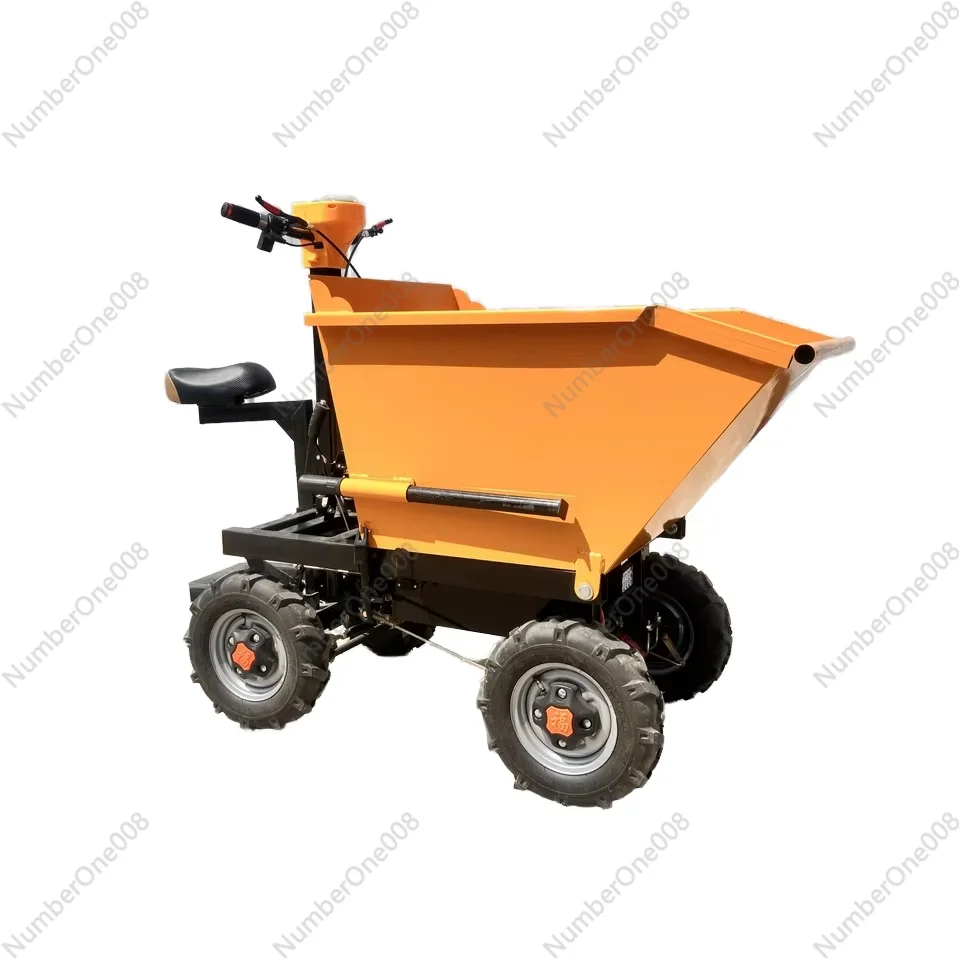 

Electric Four-Wheel Hand Truck, Heavy Duty Cargo Loader, Construction Site Sand and Soil Dump Cart, Electric Motor