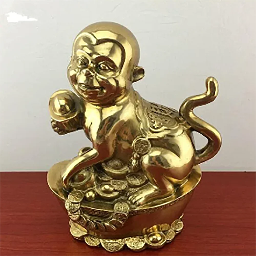 

Collection fine workmanship brass wealth monkey crafts statue