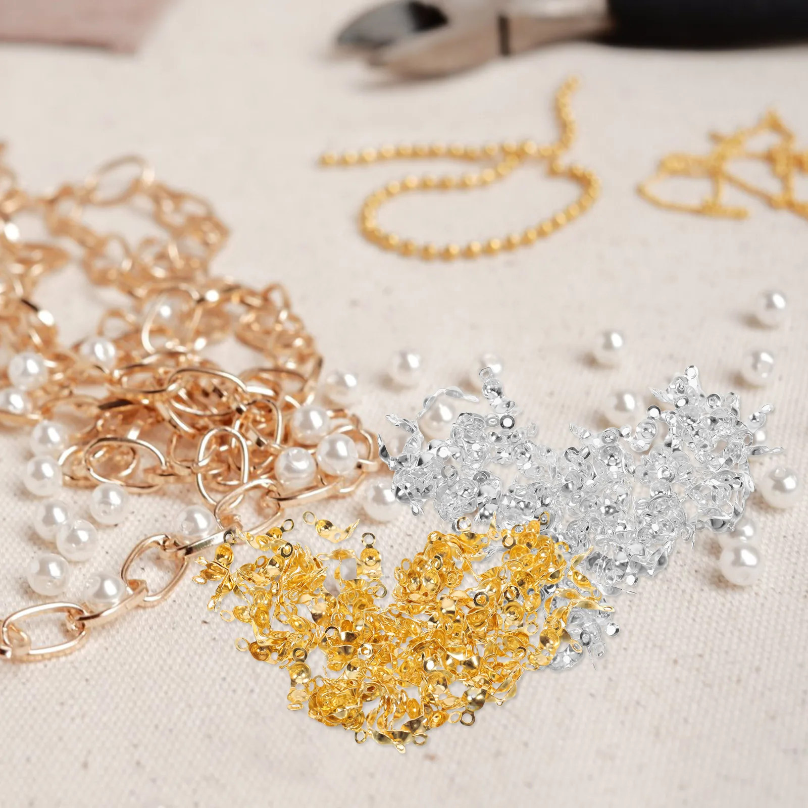 

1000pcs Bead Buckle Handbag Clip Silver Chain Necklace DIY Jewelry Accessories Metal Iron Clasp Handmade Craft Supplies