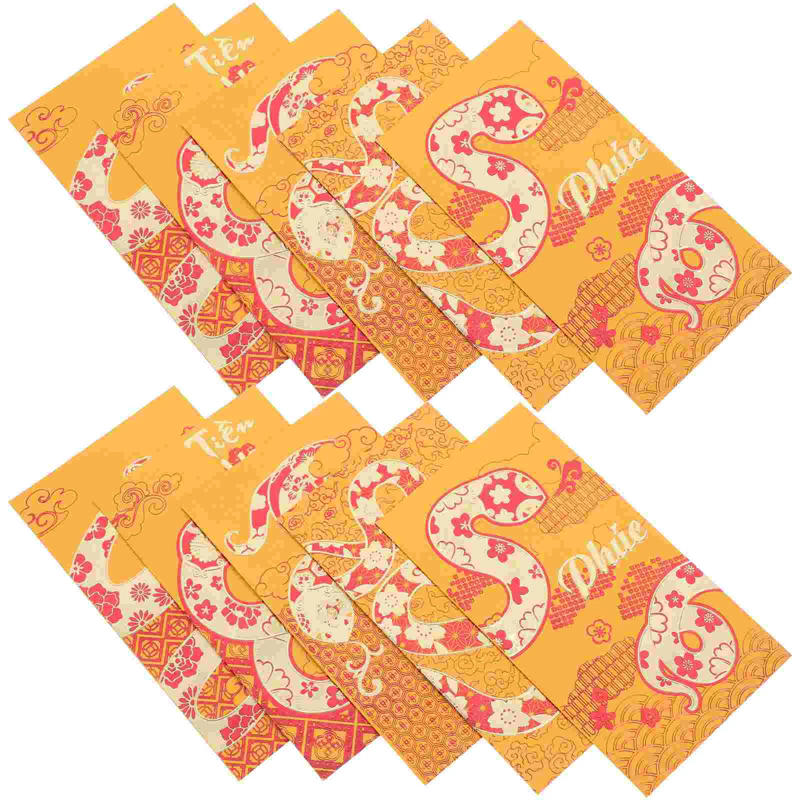 30 Pcs Year of The Snake Spring Festival Red Envelope Money Packet New Pouches Long Paper Envelopes Supply 2025