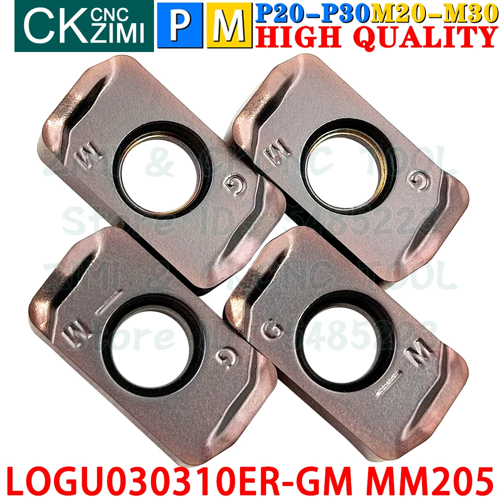 LOGU030310ER-GM MM205 LOGU 030310ER GM MM205 Carbide Inserts Fast Feed Milling Inserts CNC Metal Lathe Indexable Milling Tools