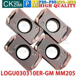 LOGU030310ER-GM MM205 LOGU 030310ER GM MM205 LNMU LOGU0303 ENMX030310 ER GM Твердосплавные вставки Фрезерные вставки с быстрой подачей Токарно-фрезерный станок с ЧПУ по металлу для торцевой фрезы LNMU03R