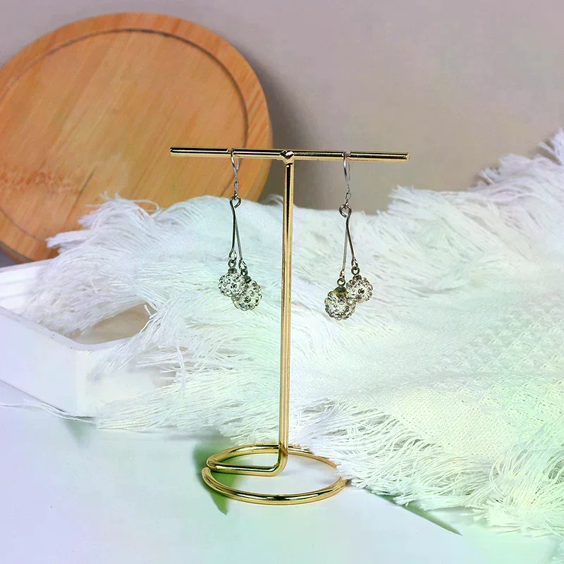 Jewelry Display Rack Metal T-shaped Earrings Necklace Storage Holder Stand Show Charms Universal Professional Showcase