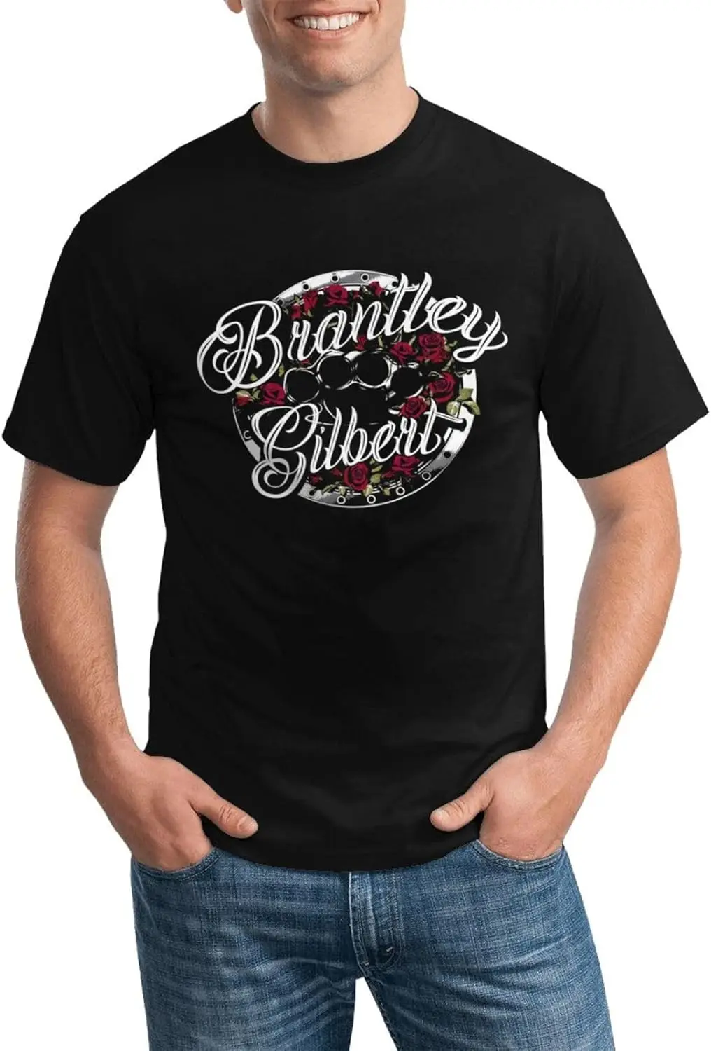 Brantley Music Gilbert Shirt Men's Personalised Short Sleeve T Shirt Fashion Graphic Tees Cool Casual Tops Black