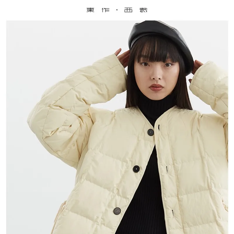 Veste légère en duvet d'oie pour femmes petites, manteau d'automne et d'hiver, coupe ample décontractée, haut polyvalent et chaud pour femmes