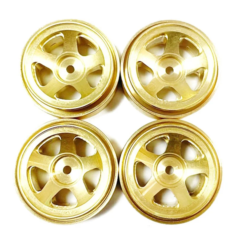 4PCS Brass Beadlock Wheel Rim Hub Counterweight for 1/18 Scale FMS Toyota Fj Cruiser Land Cruiser RC Car Upgrade Parts,1